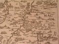 Peter Weiner:
Bairische Landtafeln
Holzschnitt von Petrus Weinerus nach Appian um 1750, Segmentkarte (Ausschnittfoto) der 24 teiligen Gesamtkarte; es sind insgesamt 10 Segmentkarten vorhanden.
